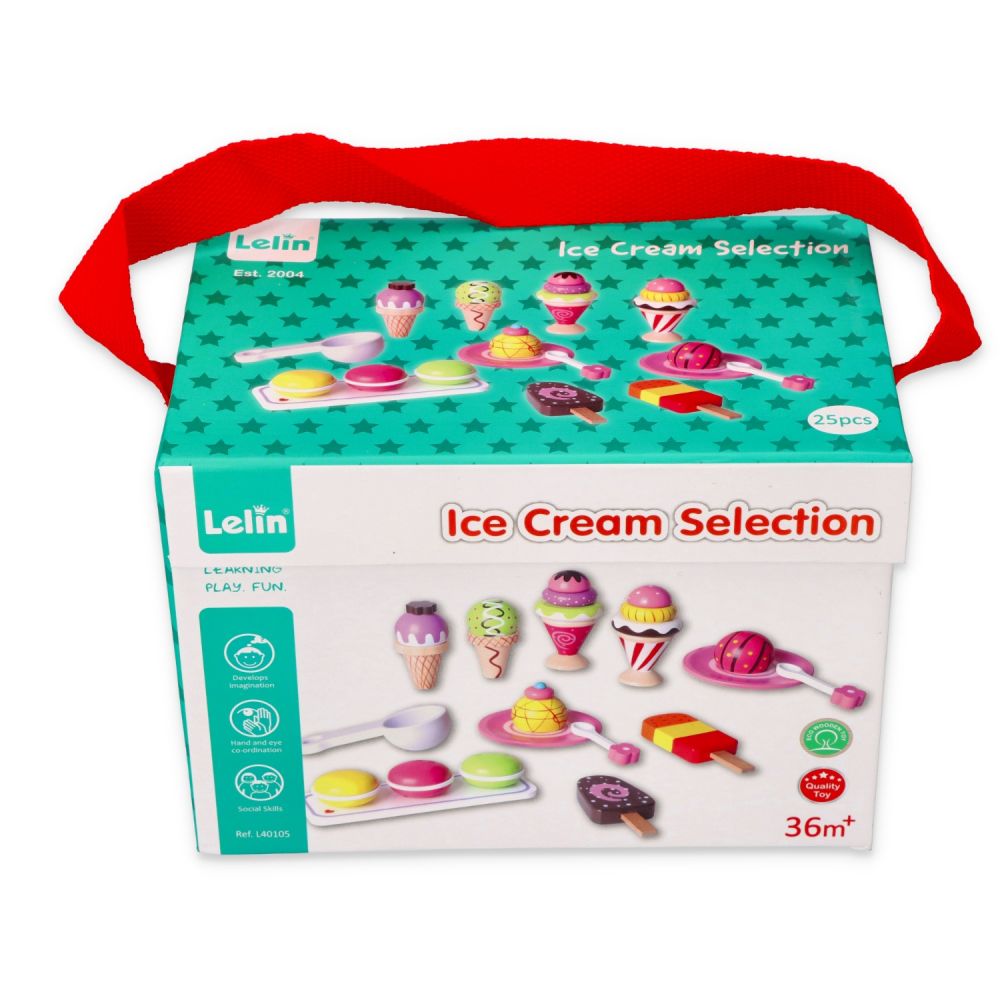 Lody - zestaw lodów 25 sztuk - zabawka drewniana - obrazek 5