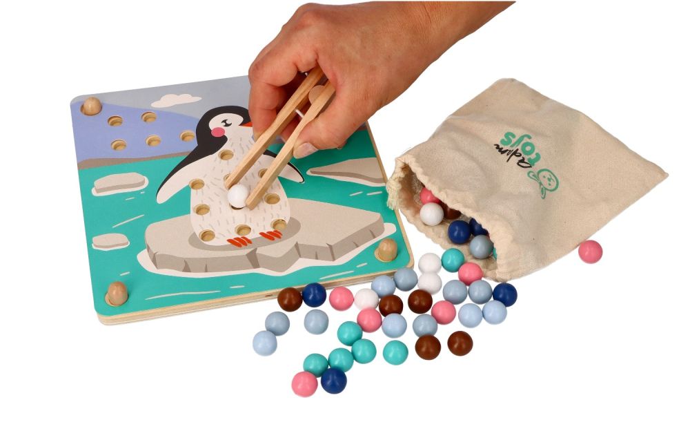 Układanka z kuleczkami Złap i ułóż zwierzęta arktyki - obrazek 6