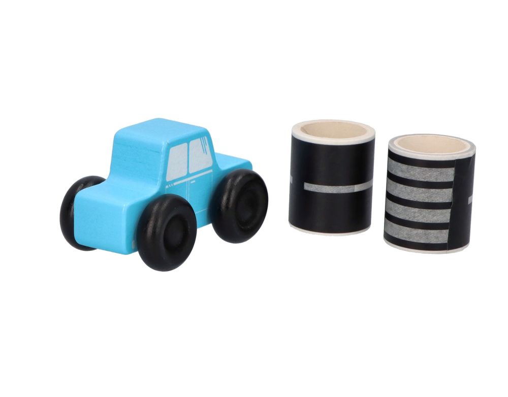 Balansująca deska półksiężyc z autkiem i naklejaną drogą - do 80kg - obrazek 4