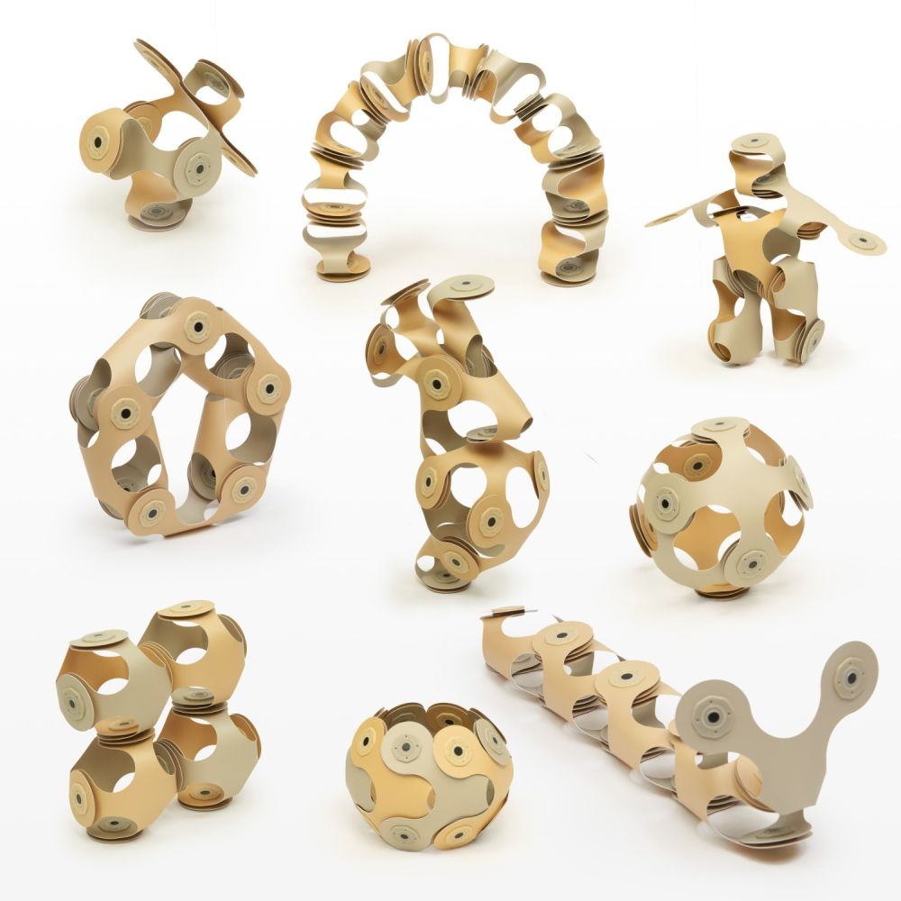 Clixo Designer Pack klocki magnetyczne Clixo, Beżowe - obrazek 3