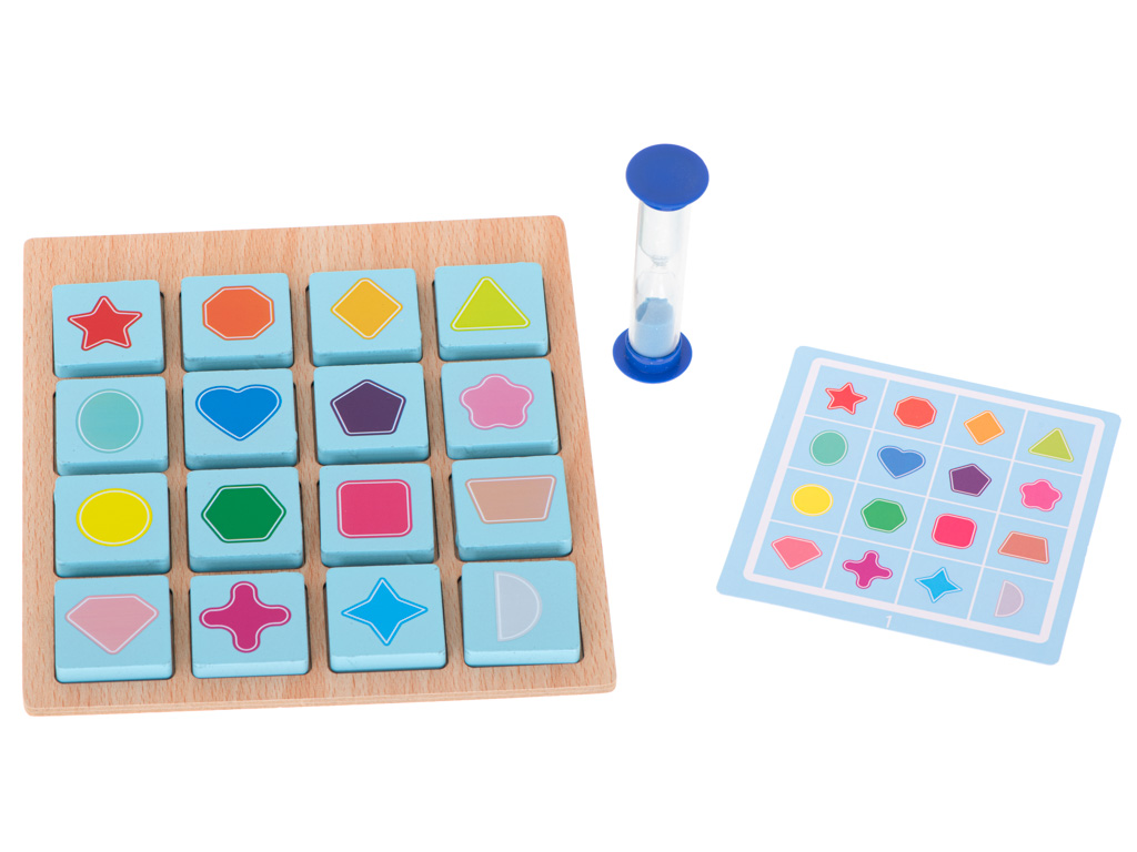 PUZZLE DREWNIANE GRA PLANSZOWA MEMORY OWOCE I KSZTAŁTY - obrazek 3