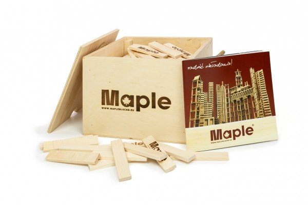 Maple klocki drewniane Skrzynia 200 szt.