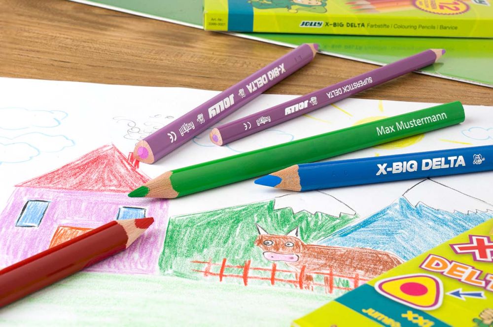 Kredki trójkątne duże X-Big Delta 12 kolorów - obrazek 4