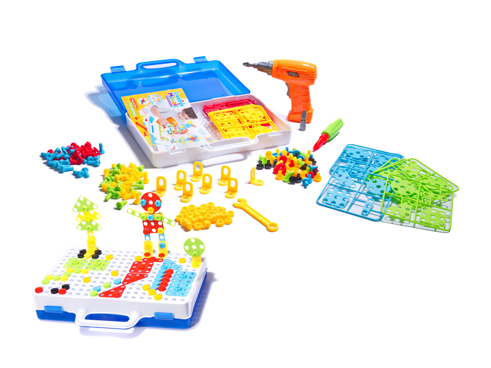 Wkrętarka wiertarka śrubki klocki konstrukcyjne 237 elementów - obrazek 2