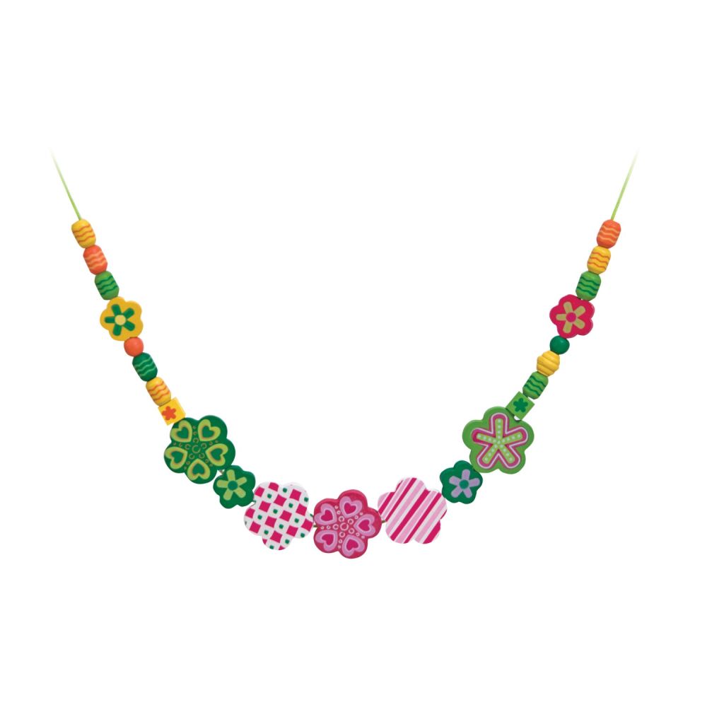 Zielony zestaw koralików Kwiatuszki