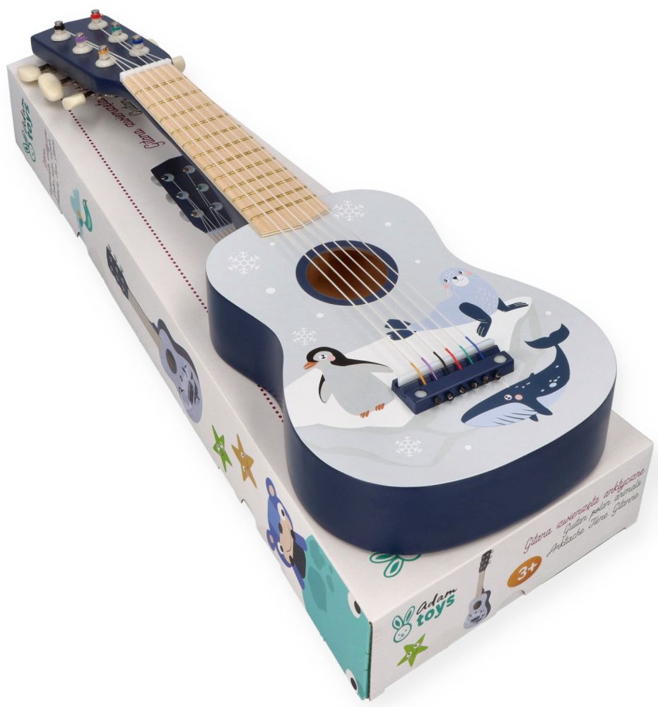 Gitara drewniana zwierzęta arktyczne - obrazek 3