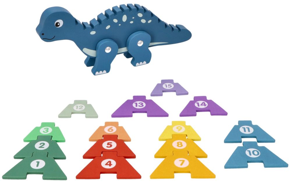 Dinozaur z cyferkowymi puzzlami - obrazek 6